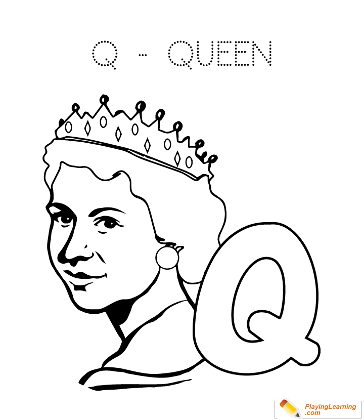 Q Is For Queen Coloring Page for kids