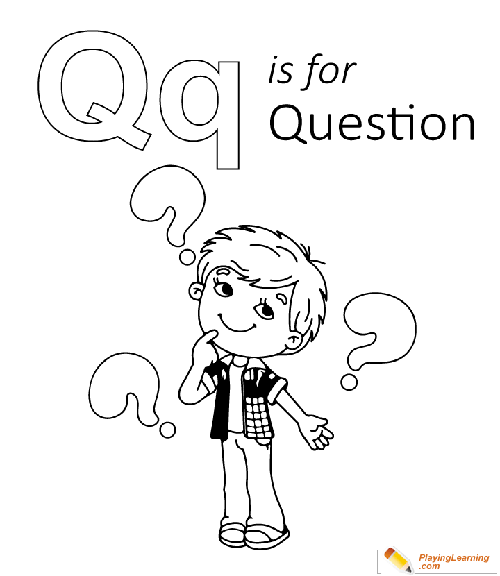 Q Is For Question Coloring Page | Free Q Is For Question Coloring Page
