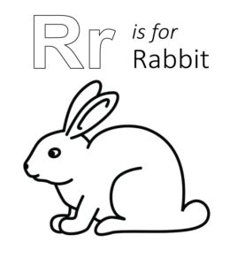 R is for Rabbit Printable  for kids