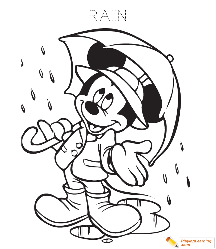 Download Rain Cartoon Coloring Page 03 | Free Rain Cartoon Coloring Page
