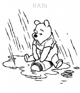 Rain Cartoon Character Coloring Page 5 for kids