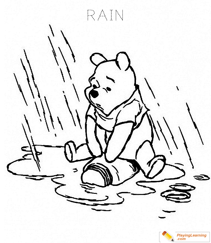 Rain Cartoon Coloring Page  for kids