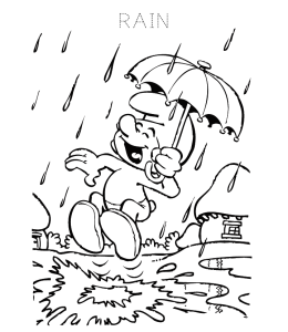 Rain Cartoon Character Coloring Page 6 for kids