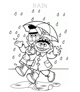 Rain Cartoon Character Coloring Page 7 for kids