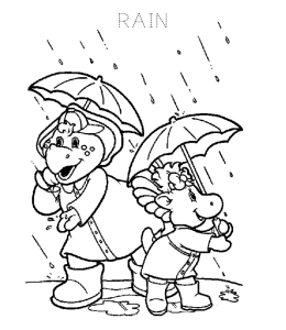 Rain Cartoon Character Coloring Page 8 for kids