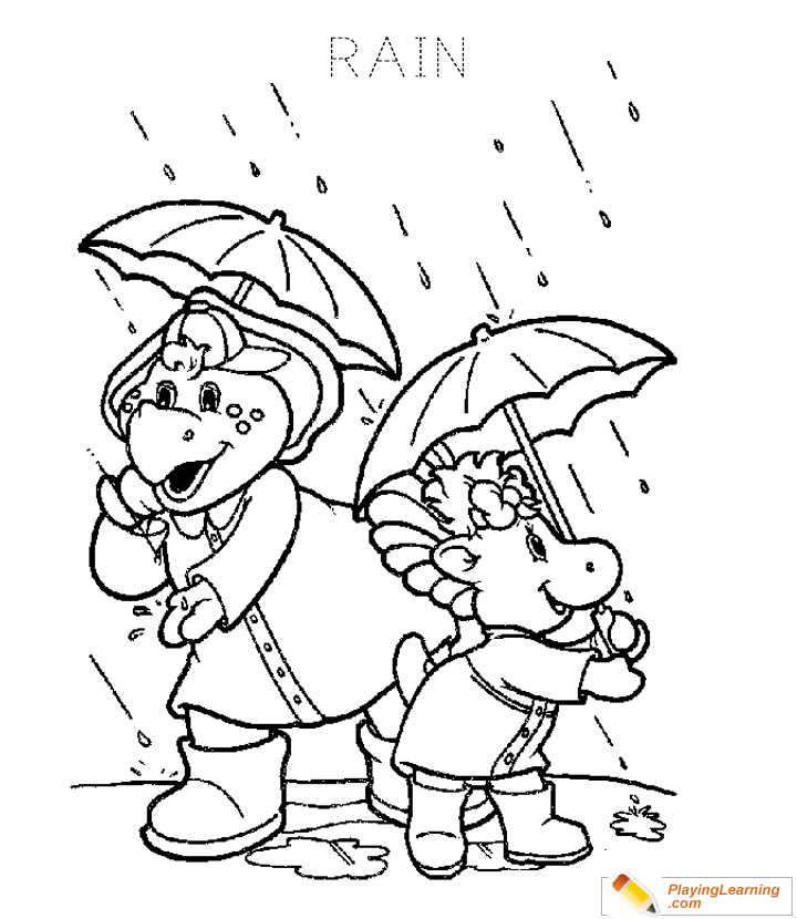 Rain Cartoon Coloring Page  for kids