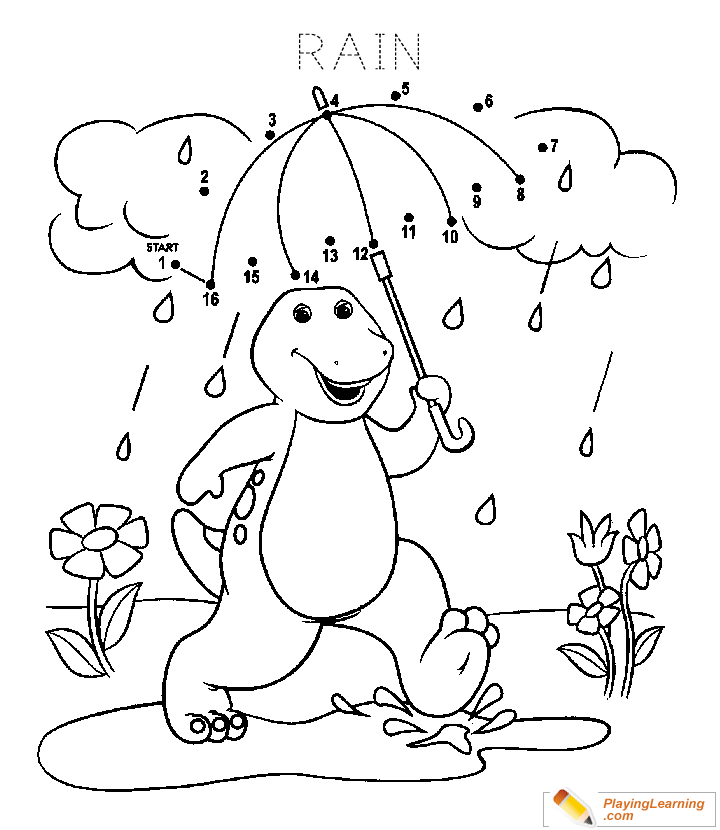 Rain Cartoon Coloring Page  for kids