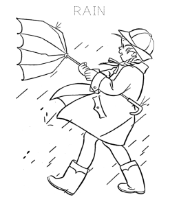 Rain Coloring Page 1 for kids