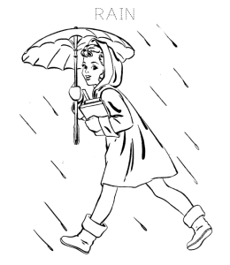 Rain Coloring Page 3 for kids