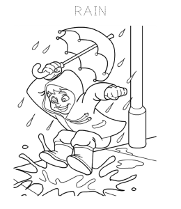 Rain Coloring Page 5 for kids