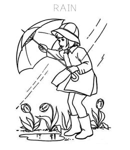 Rain Coloring Page 6 for kids