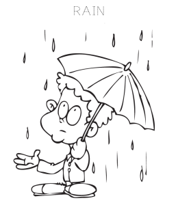 Rain Coloring Page 7 for kids