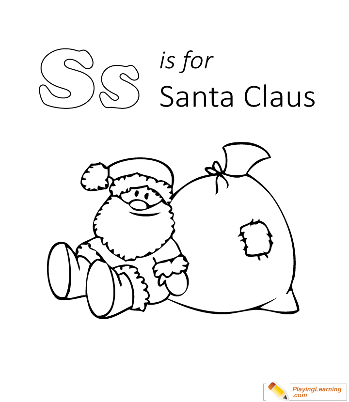 S Is For Santa Claus Coloring Page  for kids