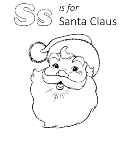 S is for Santa Claus coloring page  for kids
