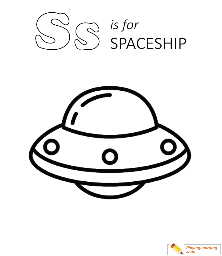 S Is For Spaceship Coloring Page 03 Free S Is For Spaceship Coloring Page