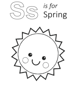 S is for Spring Coloring Page 3 for kids
