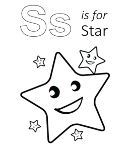 S is for Star Printable for kids
