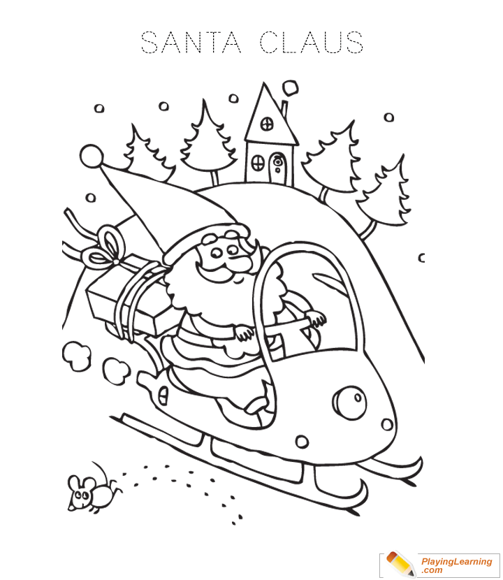 Santa Claus Sleigh Coloring Page  for kids
