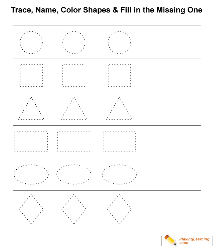 Shape Pattern And Tracing Worksheet 01 for kids