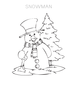 Snowman Coloring Page 1 for kids