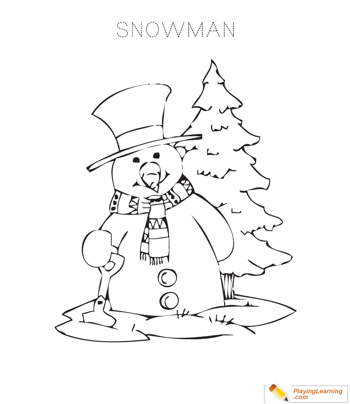 Snowman Coloring Page  for kids
