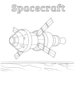 Spacecraft coloring page for kids