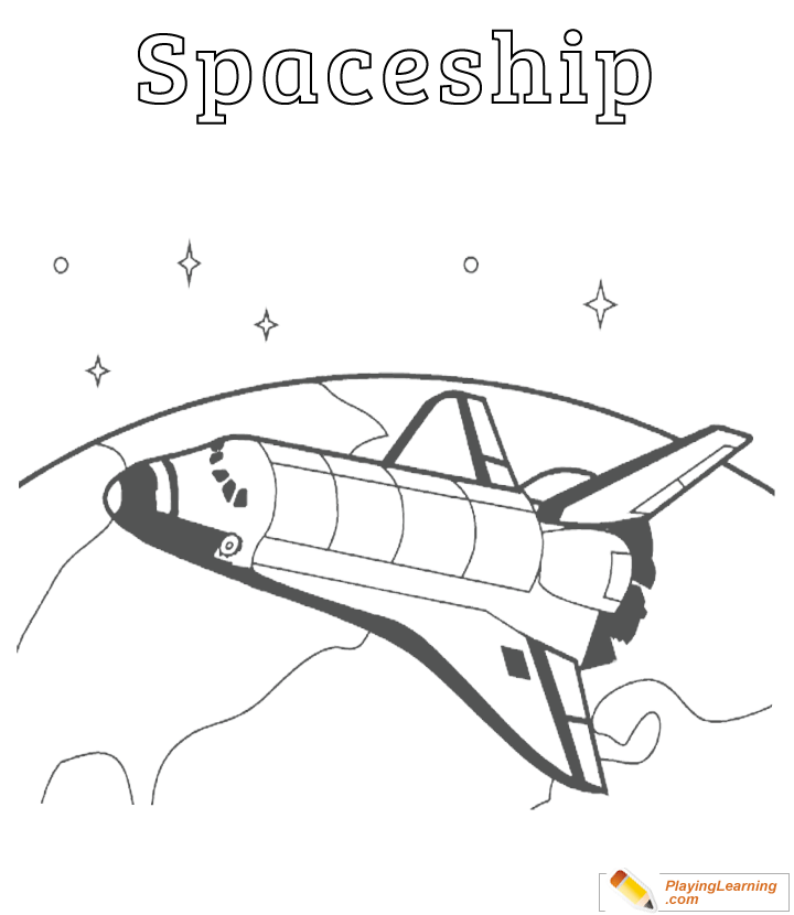 Spaceship Coloring Page  for kids