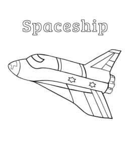 Easy spaceship coloring page for kids