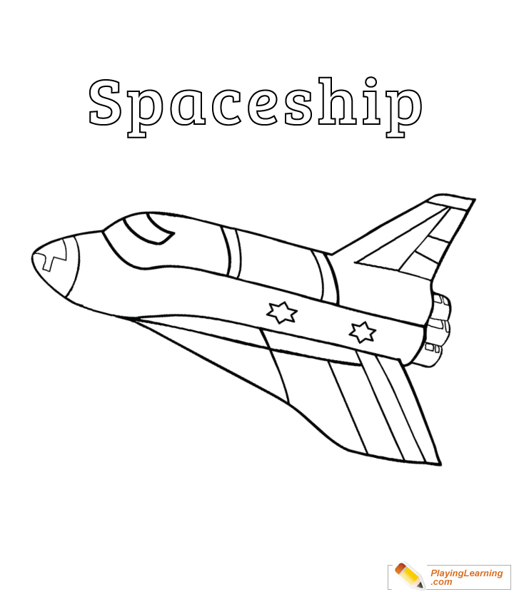 Spaceship Coloring Page 04 | Free Spaceship Coloring Page