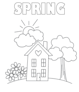 Spring Morning Coloring Page   for kids