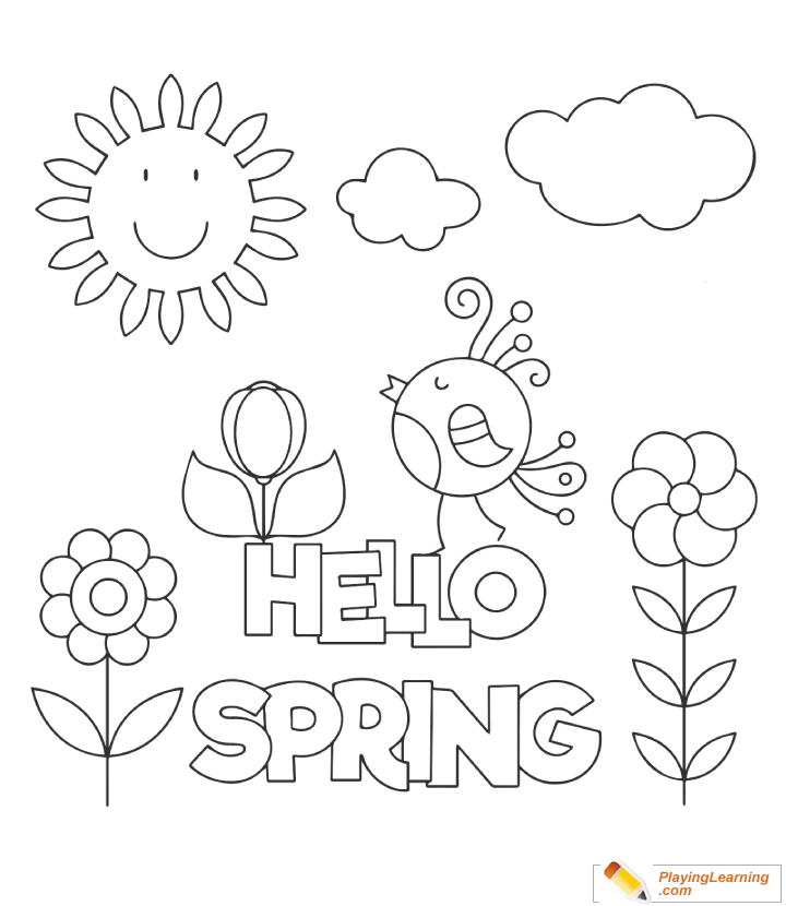 Free Printable Spring Coloring Pages Kids Sketch Coloring Page