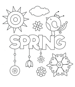 Spring Blooming Coloring Page   for kids