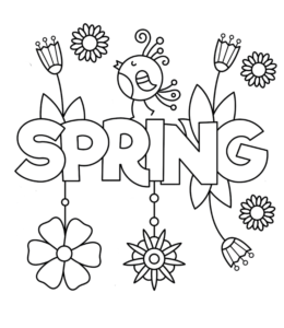 Spring Blooming Coloring Page   for kids