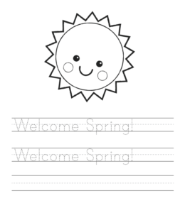 Welcome Spring writing worksheet  for kids