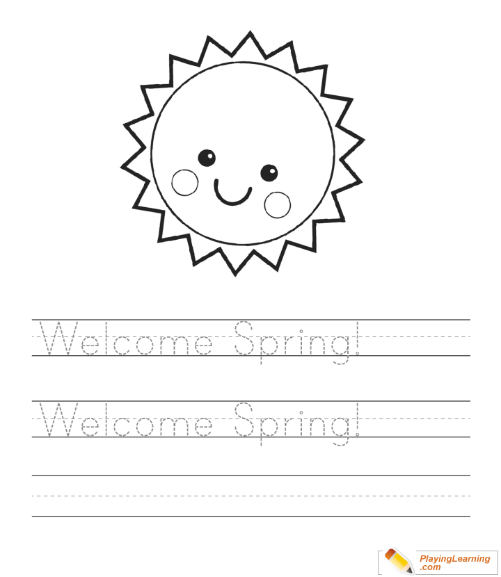 Spring Writing Practice Sheet  for kids