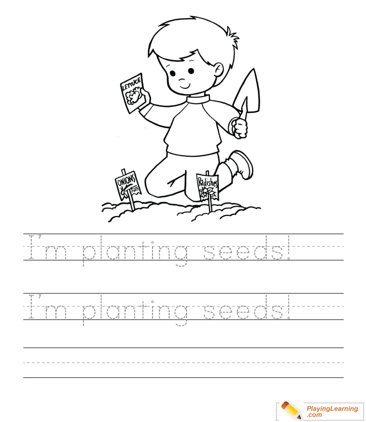Spring Writing Practice Sheet  for kids
