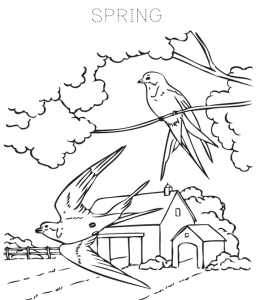 Spring Coloring Page 1 for kids