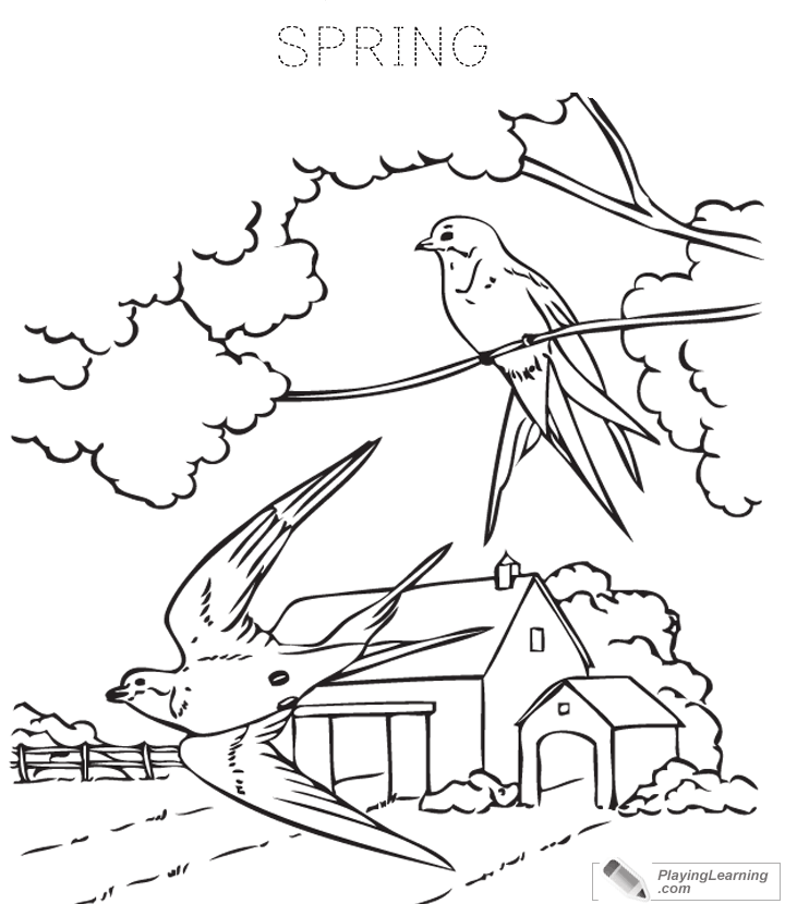 Spring Coloring Page  for kids