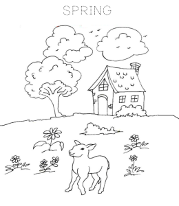 Spring Coloring Page 2 for kids