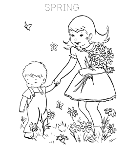 Spring Coloring Page 4 for kids