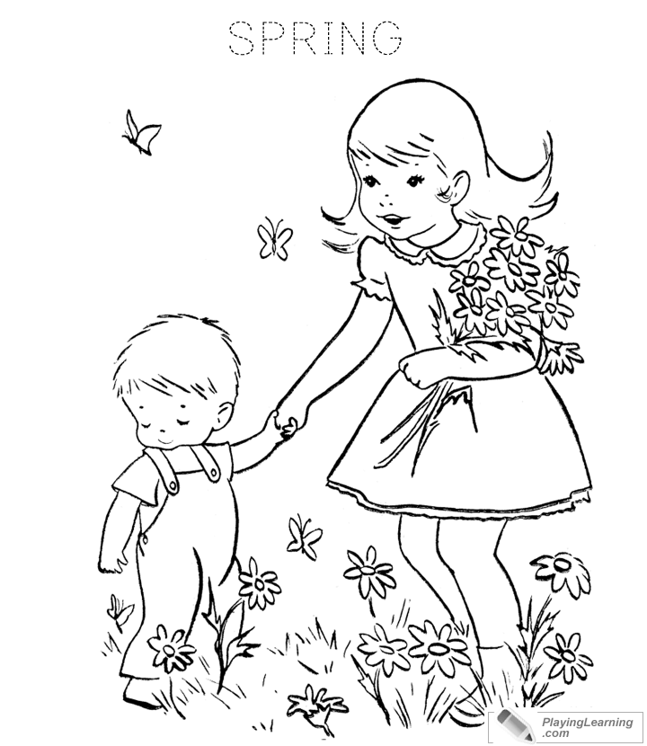 Spring Coloring Page  for kids