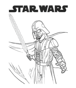 Star Wars Dark Vader coloring page for kids