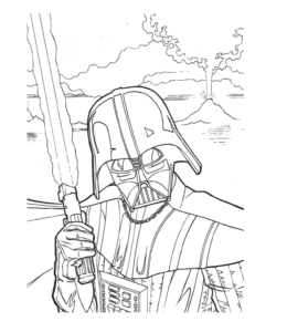 Star Wars Dark Vader coloring printable for kids
