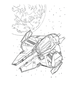 Star Wars Attack Cruiser coloring page for kids