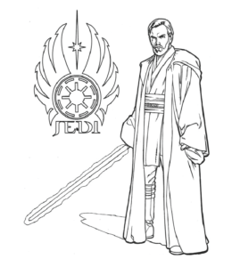 Star Wars Jedi coloring page for kids
