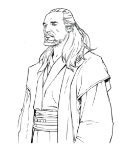 Star Wars Qui-Gon Jinn coloring page for kids