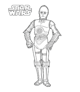 Star Wars C-3PO coloring sheet for kids