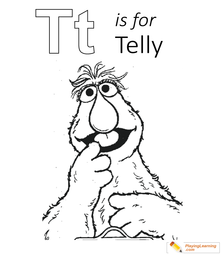 T Is For Telly Coloring Page  for kids