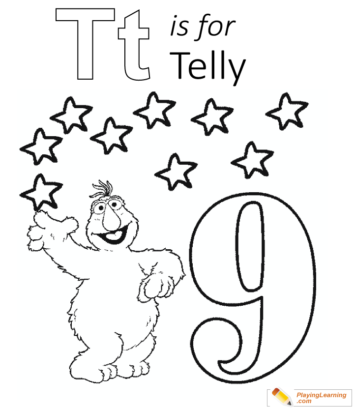 T Is For Telly Coloring Page  for kids