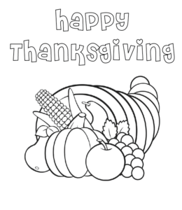 Thanksgiving coloring image for kids